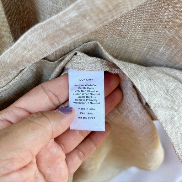 HAVEN WELL WITHIN | NWT LINEN SHIRT DRESS IN CAMEL LARGE - Picture 11 of 11